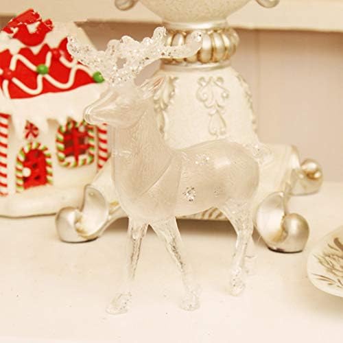 Amosfun İyilik Geyik Figürleri Akrilik Noel Ren Geyiği Heykel Modeli Hayvan Heykelleri Dekor Noel Masa Centerpiece