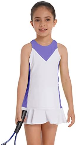 Mufeng Çocuk Kız Pilili Tenis Golf Elbise Dahili şort takımı Spor Egzersiz Kıyafeti 2 Adet Atletik Spor Yoga Giyim