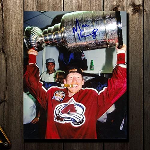 Mike Keane Colorado Çığ 1996 Stanley Kupası İmzalı 8x10-İmzalı NHL Fotoğrafları