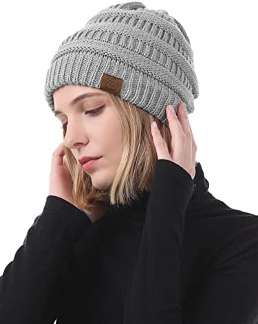Amerikan Trendleri Kış Şapka Kadınlar için 4 Paket Bere Şapka Kapaklar Örgü Tıknaz hımbıl bere Şapka