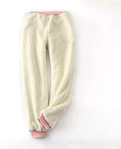 Y2k Sweatpants Kadınlar için Rahat Gevşek Pijama Pantolon Polar Sherpa Çizgili Pantolon Kalp Baskılı Rahat Düz Renk
