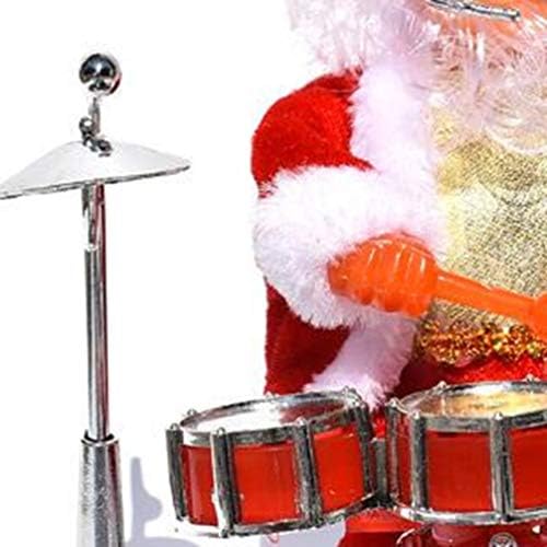 NUOBESTY Ayakta Müzikal Dans Davul Noel Baba Noel Heykelcik Şekil Dekorasyon