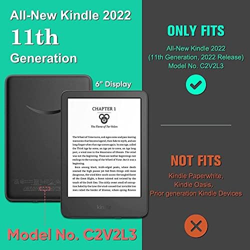 tamamen Yeni Kindle için shzrgarts Kılıf Kapağı (2022 Sürümü) - Otomatik Uyku/Uyandırma Özellikli Akıllı Kapak Kindle'a