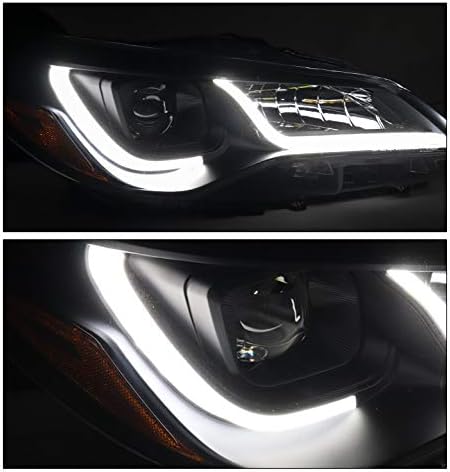 ZMAUTOPARTS LED Tüp Projektör Farlar Farlar Siyah w / 6 Mavi LED DRL ile Uyumlu 2015-2017 Toyota Camry