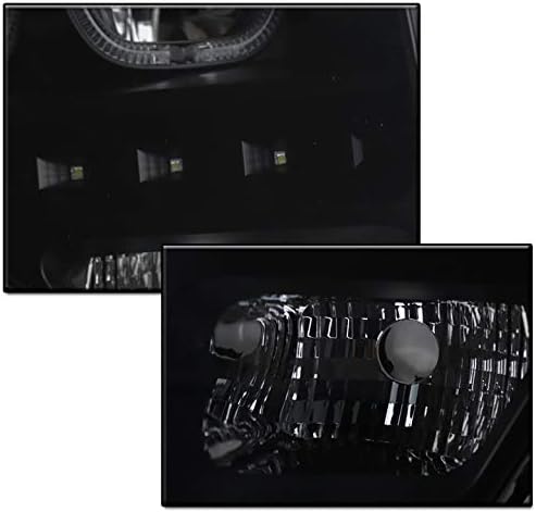 ZMAUTOPARTS Halo LED Siyah / Duman Projektör Farlar Farlar Lambalar 2009-2014 Ford F-150