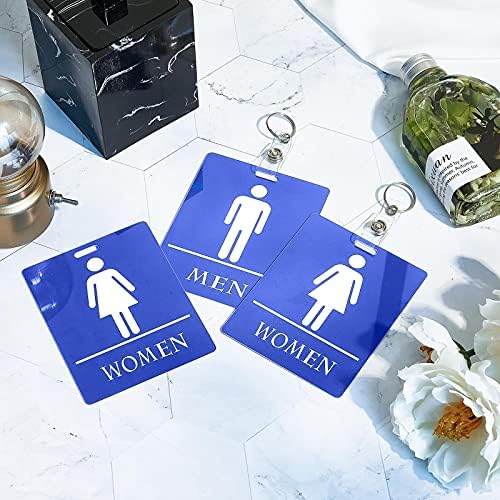 6 Adet Tuvalet Geçiş Anahtarlıklar Erkekler Kadınlar Banyo Etiketi Anahtarlık ile Büyük Tuvalet Geçiş Tuvalet Anahtarlık