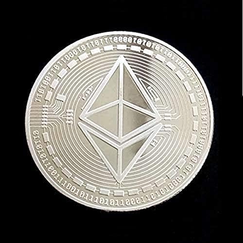 Ethereum Klasik / Cryptocurrency Sanal Para Birimi / Gümüş Kaplama Mücadelesi Sanat Paraları / Bitcoin Hatıra Paraları