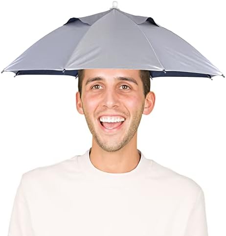 DEWIN Katlanabilir Şemsiye Şapka, Hafif Handfree Şemsiye Su Geçirmez Elastik Şapkalar Golf Kamp Balıkçılık Plaj