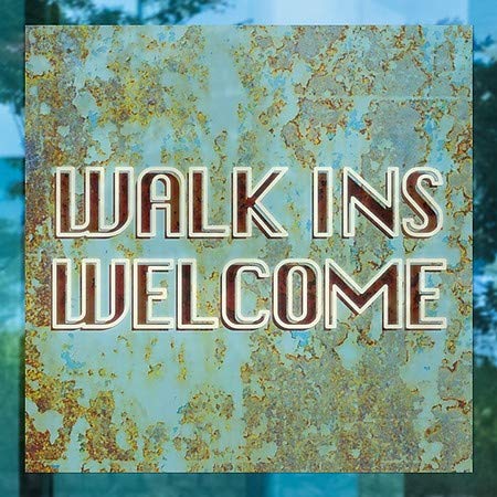 CGSıgnLab / Walk Ins Welcome-Hayalet Yaşlı Mavi Pencere Yapışması / 24 x24