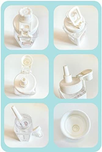 Büyük Kawaii Su Şişesi Saman ve 3D Çıkartmalar Sevimli Estetik Şişe Kawaii Süt Şişesi çay bardağı Suyu Shaker Taşınabilir