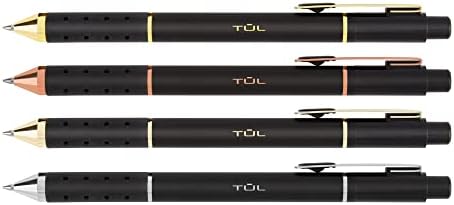 TUL ® GL Serisi Geri Çekilebilir Jel Kalemler, Orta Nokta, 0,7 mm, Siyah Namlu, Siyah Mürekkep, 12 Kalemlik Paket