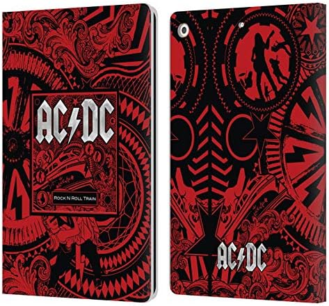 Kafa Çantası Tasarımları Resmi Lisanslı AC / DC ACDC Rock N Roll Tren Albüm Kapağı Deri Kitap Cüzdan Kılıf Kapak