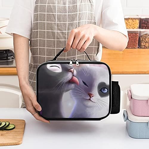 Kedi Kullanımlık yemek taşıma çantası Yalıtımlı öğle yemeği kutu konteyner Ofis İşleri İçin Piknik Seyahat Kolu İle