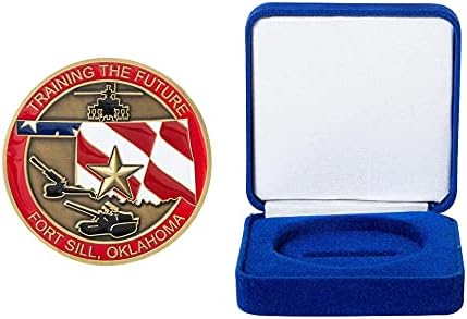 Amerika Birleşik Devletleri Ordusu Kale Eşik Temel Savaş Eğitimi Lisansüstü Mücadelesi Coin ve Mavi Kadife Ekran