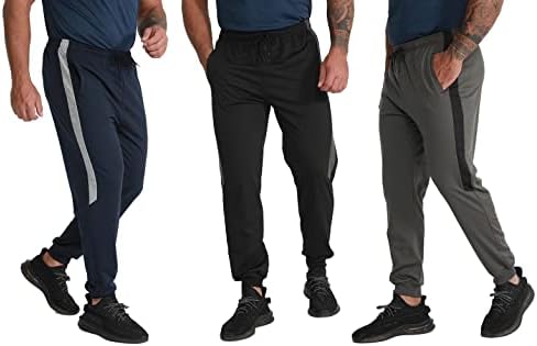 RPOVIG Sweatpants Joggers Koşu Egzersiz: erkek Atletik cepli pantolon 3 Parça Set Koşu Spor Yürüyüş için