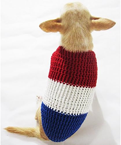 Toni Andrianto Kırmızı Beyaz Mavi Örme Köpek Kazak 4th Temmuz Pet Giyim Giyim 253 K (Büyük)