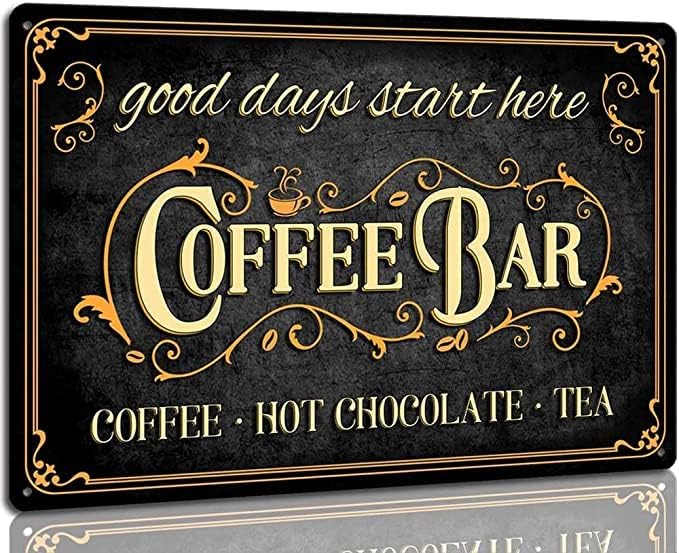Kahve Bar Işareti Sıcak Çikolata ve Çay Vintage Metal Işareti Duvar Dekor Komik Tabela Bar Ev Banyo Duvar Plak Posteri