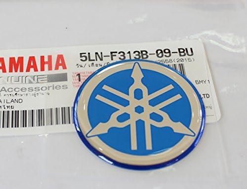 Yamaha 5LN-F313B-09 - BU-Orijinal 40mm Çap Yamaha Tuning Çatal Çıkartma Amblem Logo Mavi Yükseltilmiş Kubbeli Jel