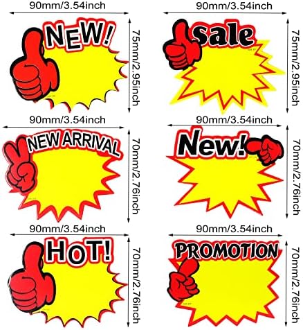 Honbay 150 ADET Yıldız Patlaması Satış Kağıt İşaretleri İşareti Kartları Patlama Kağıt İşaretleri Perakende Satış