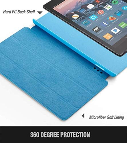 Şiirsel Yepyeni Fire 7 Tablet Kılıfı (9. Nesil, 2019 Sürümü), Premium Kumaş Slim-Fit Üç Katlı Stand Folio Kapak,