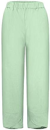 BEUU kapri pantolonlar Kadınlar için Palazzo dinlenme pantolonu Geniş Bacak Baskılı Kırpılmış Dipleri Baggy Pantolon