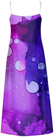 Ruzıyoog yaz elbisesi Kadınlar için 2023 Çiçek Baskı Spagetti Kayışı Kolsuz V Boyun Güneş Elbise Zarif Salıncak Uzun