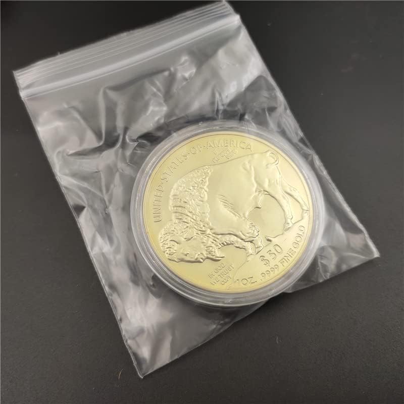 2021 US $ 50 hatıra parası Hint altın sikke Boğa Sikke Koleksiyonu Döviz Narin Hatıra Madalyası