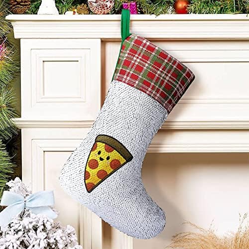 Sevimli Karikatür Pizza Pullu Noel Çorap Noel Ağacı Süsleri Duvar Asılı Süsleme Tatil Partisi için