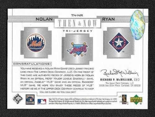 Nolan Ryan İmzalı 2001 Üst Güverte Artıları ve Beklentileri Oyun Kullanılmış Forma Kartı-PSA-MLB Oyun Kullanılmış