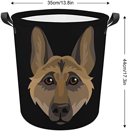 Alman Çoban Köpeği Yüz çamaşır sepeti Sepet Çanta Yıkama Kutusu saklama çantası Katlanabilir Uzun Kolları ile