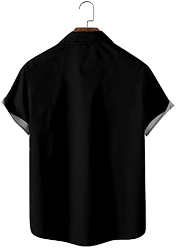 Erkek Vintage İskelet Gömlek Yenilik Baskı Kısa Kollu Cadılar Bayramı Kabak Retro 3D Kafatası Elbise Gömlek Cep01