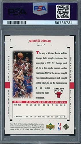 Michael Jordan 1998 Üst Güverte SP Otantik Basketbol Kartı 6 Kademeli PSA 9
