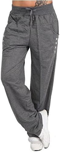 DASAYO kadın Gevşek Fit Düz Sweatpants Pantolon Hımbıl Şeffaf Pamuk Sweatpants Yürüyüş Koşu Baggy Çizgili Tayt Pantolon