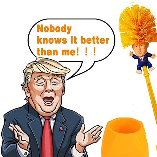 RRSHUN Trump Tuvalet Fırçası + Tutucular Banyo Derin Temizlik için Komik Temizleyici Tuvaletinizi Tekrar Harika Hale